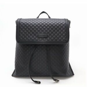 GUCCI BLACK Micro Guccissima Backpack AUTHENTIC Bag Leather
